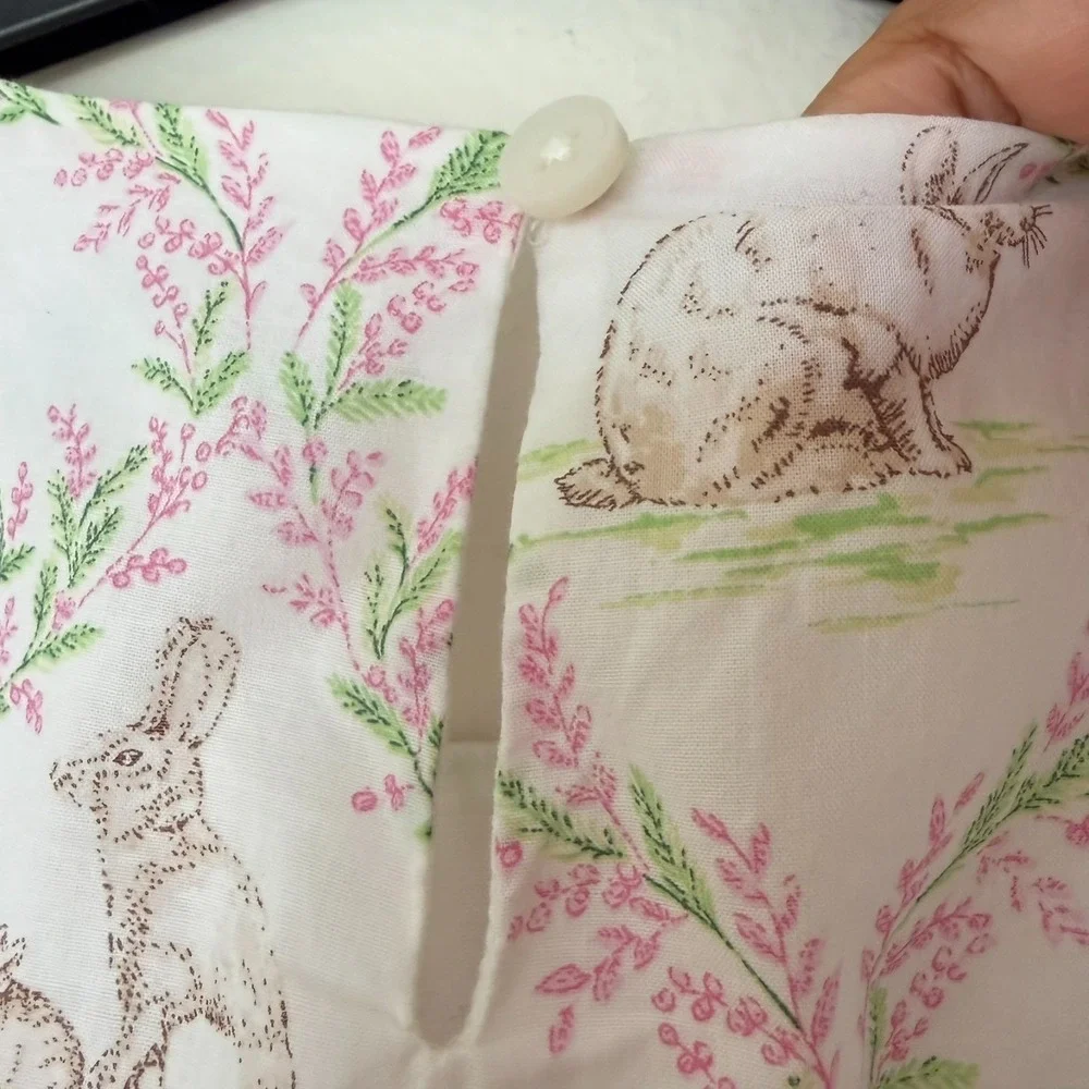 PLACE Girls Bunny Animal Print Fit & Flare Dress White‎ Pink Green Size 10/12
